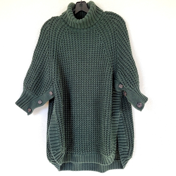 J. Crew Knitted Green Turtleneck Sweater Long Size S - Picture 3 of 7